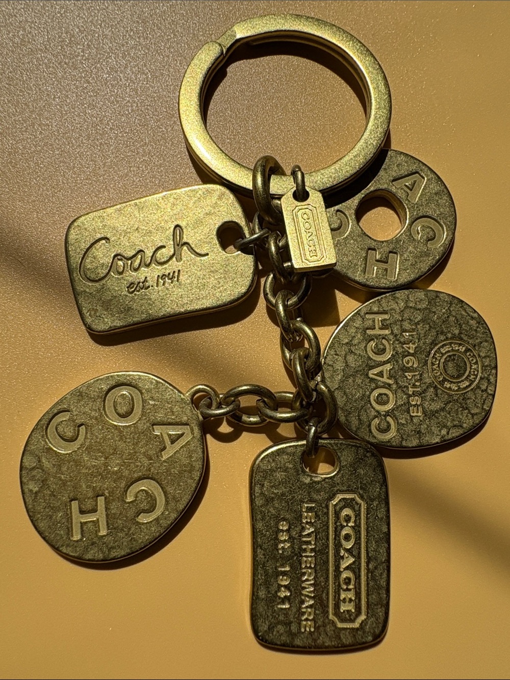 Coach Brass Multi-Charm Key & Card Holder